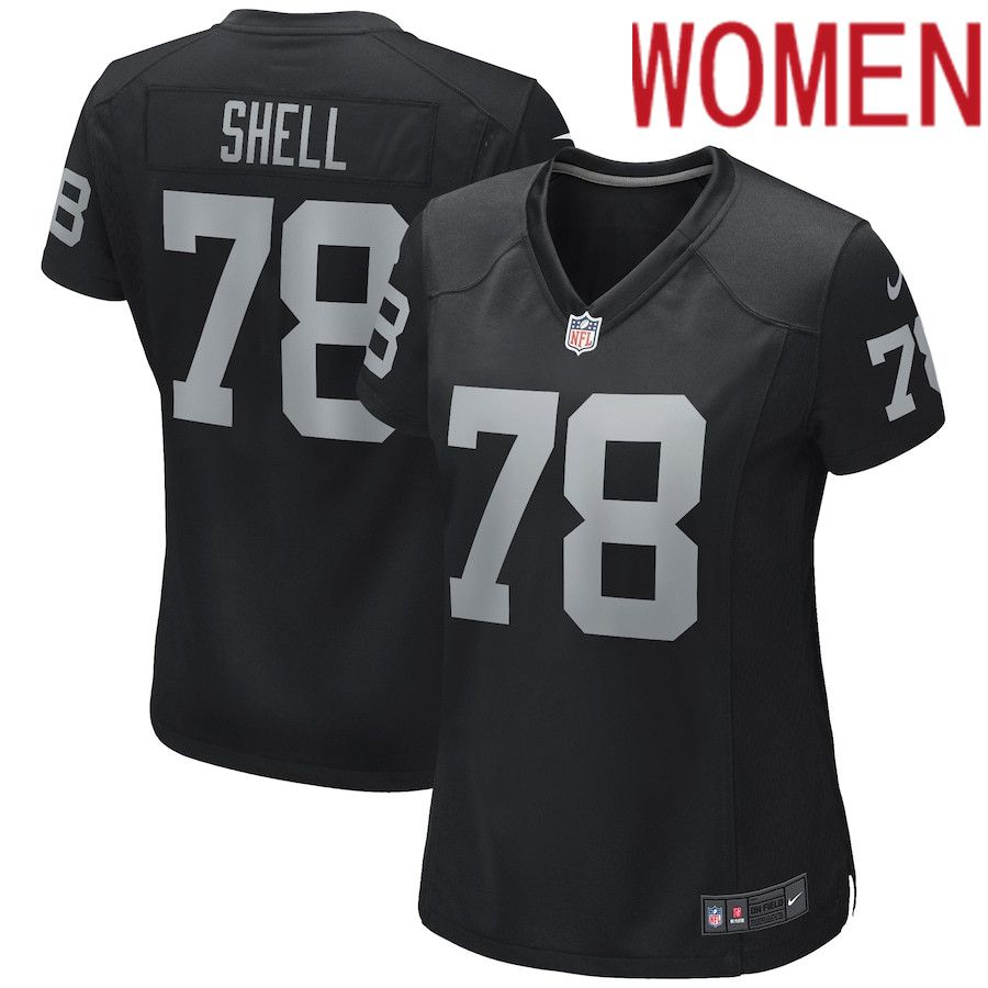 Cheap Women Oakland Raiders 78 Art Shell Nike Black Game Retired Player NFL Jersey